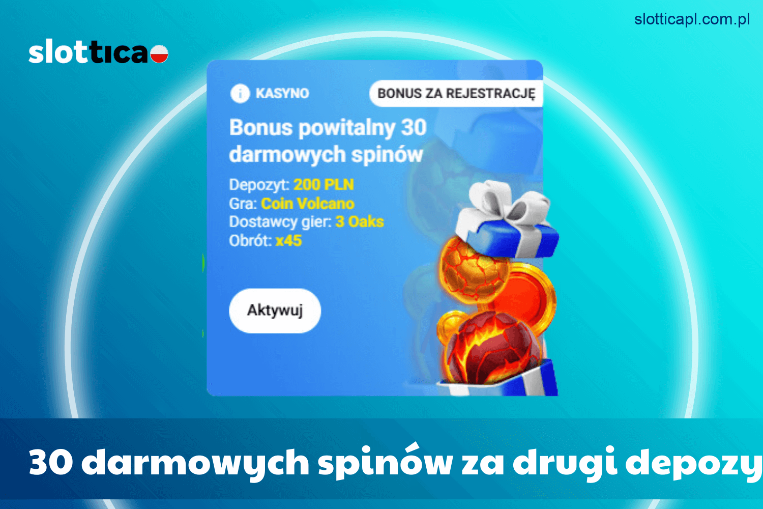 30 darmowych spinów na Slottica po dokonaniu drugiego depozytu w Polsce