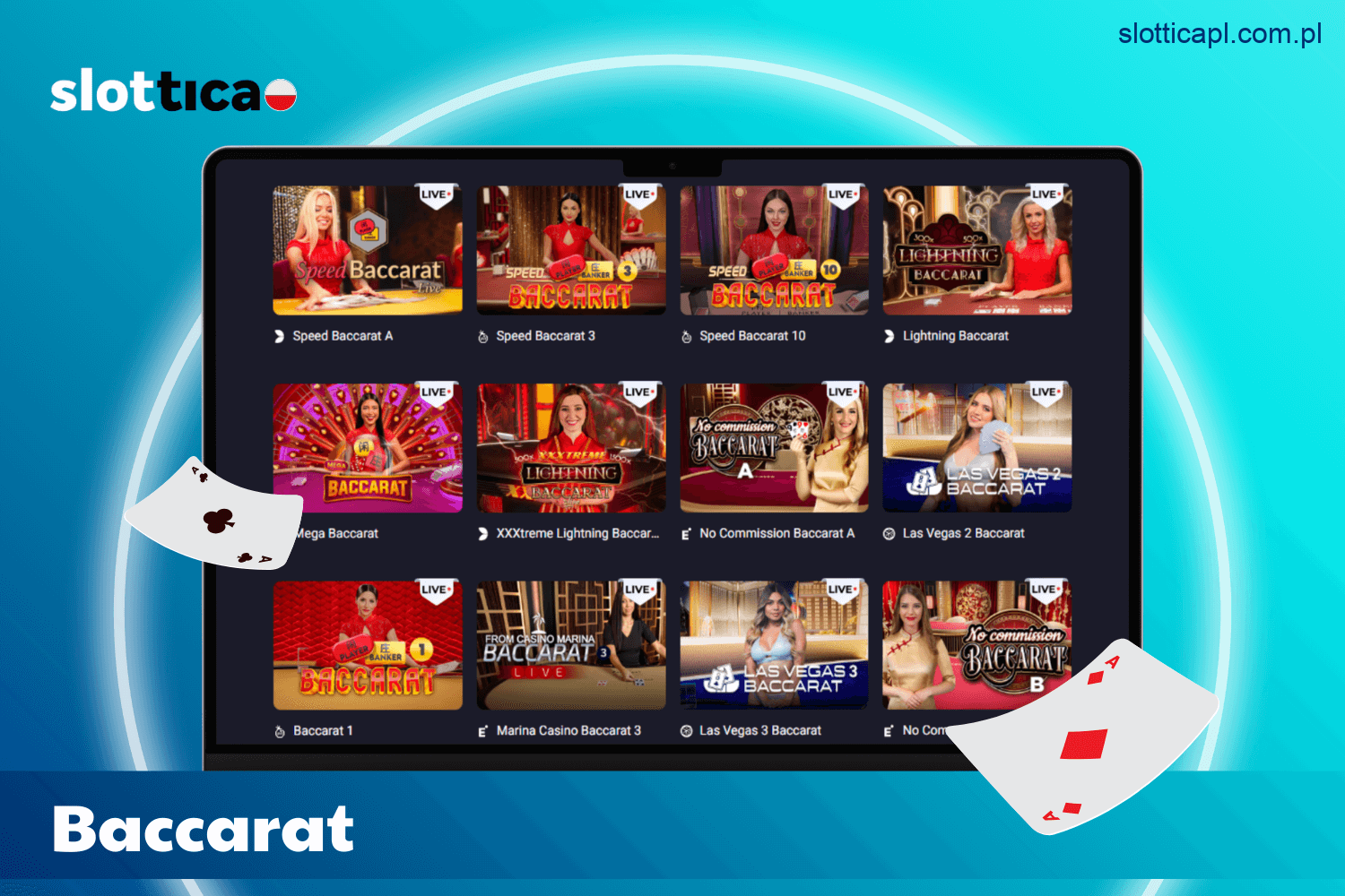 Baccarat z krupierem na żywo w Slottica Casino Polska
