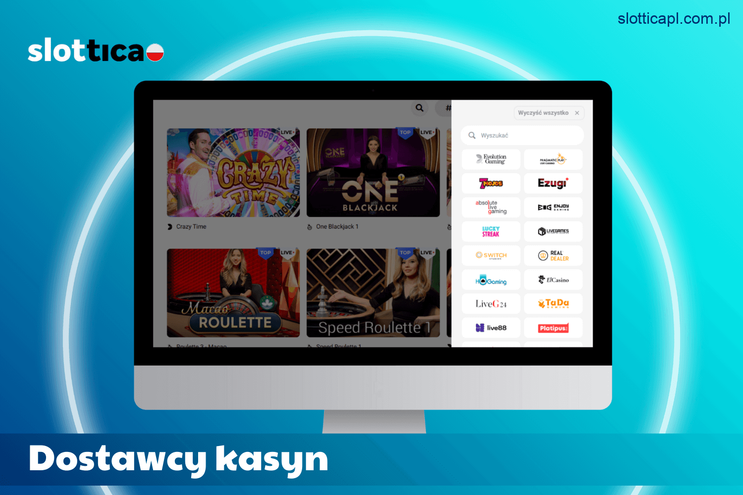 Dostawcy gier na żywo współpracujący ze Slottica Casino w Polsce