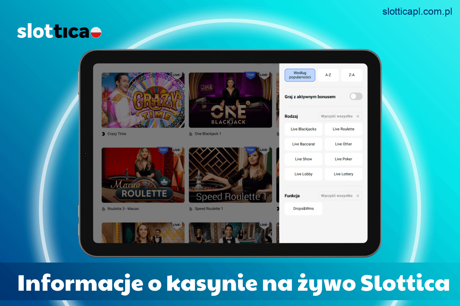 Najważniejsze informacje o kasynie na żywo w Slottica Casino w Polsce