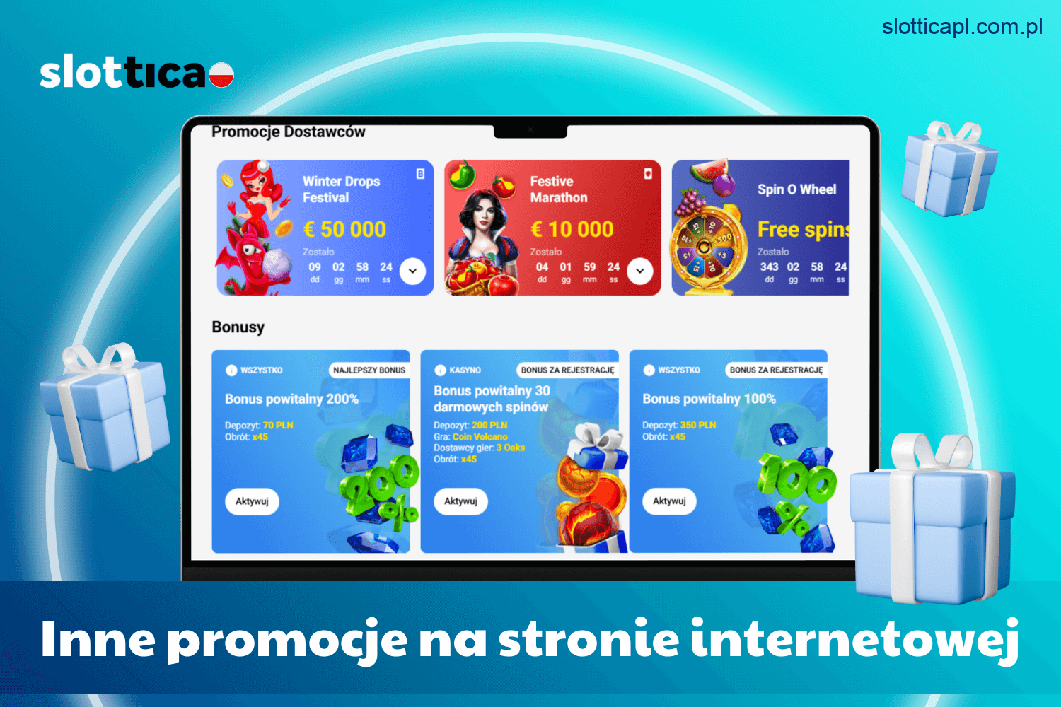 Pozostałe promocje i oferty dostępne w Slottica Casino Polska