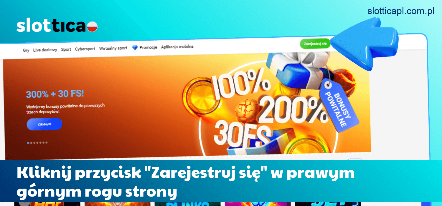 Kliknij przycisk Rejestracja w prawym górnym rogu strony