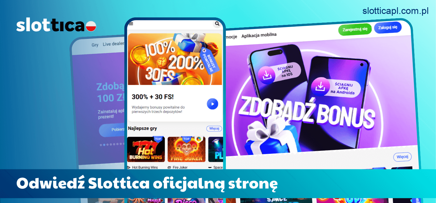 Wejdź na oficjalną stronę internetową Slottica Casino Polska