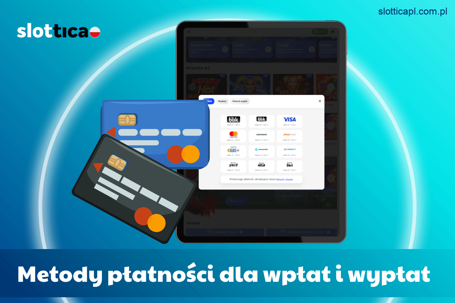 Metody płatności na wpłaty i wypłaty w Slottica dla graczy w Polsce