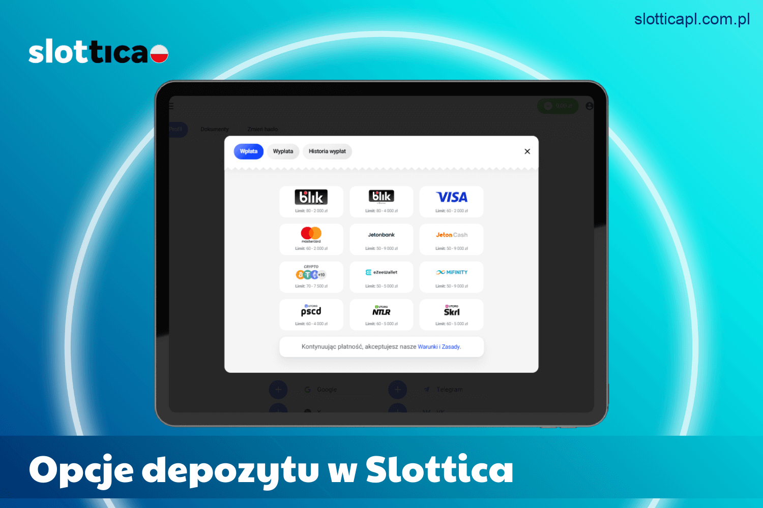 Metody wypłat dostępne dla polskich użytkowników w Slottica Casino