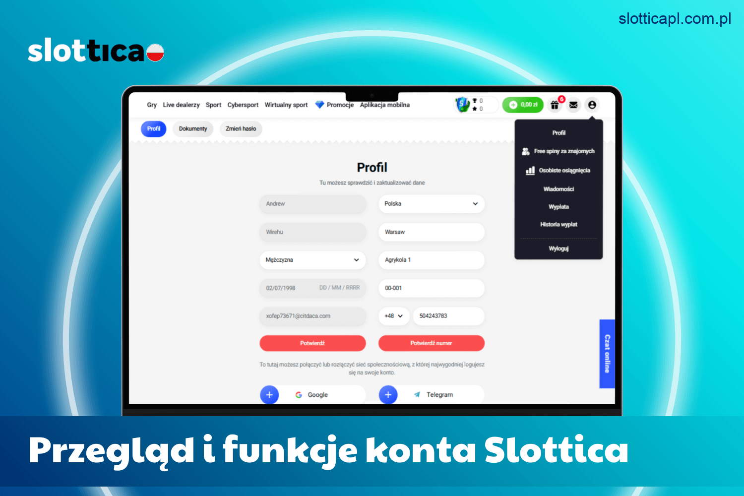 Przegląd i najważniejsze funkcje konta Slottica dla polskich graczy