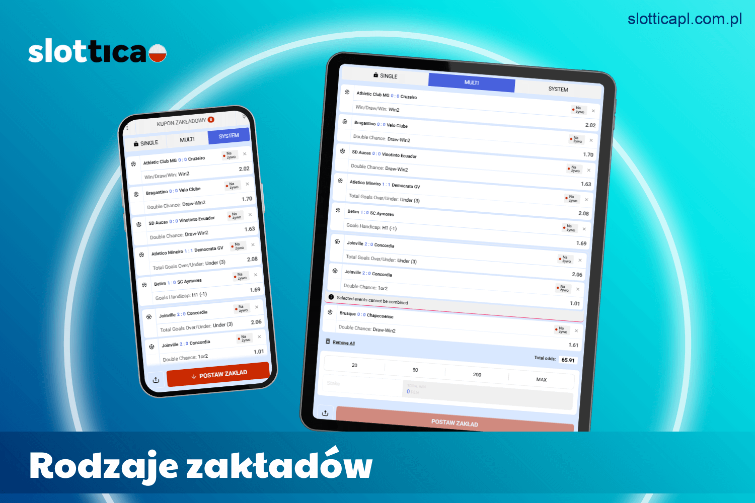 Rodzaje zakładów sportowych dostępne w Slottica w Polsce