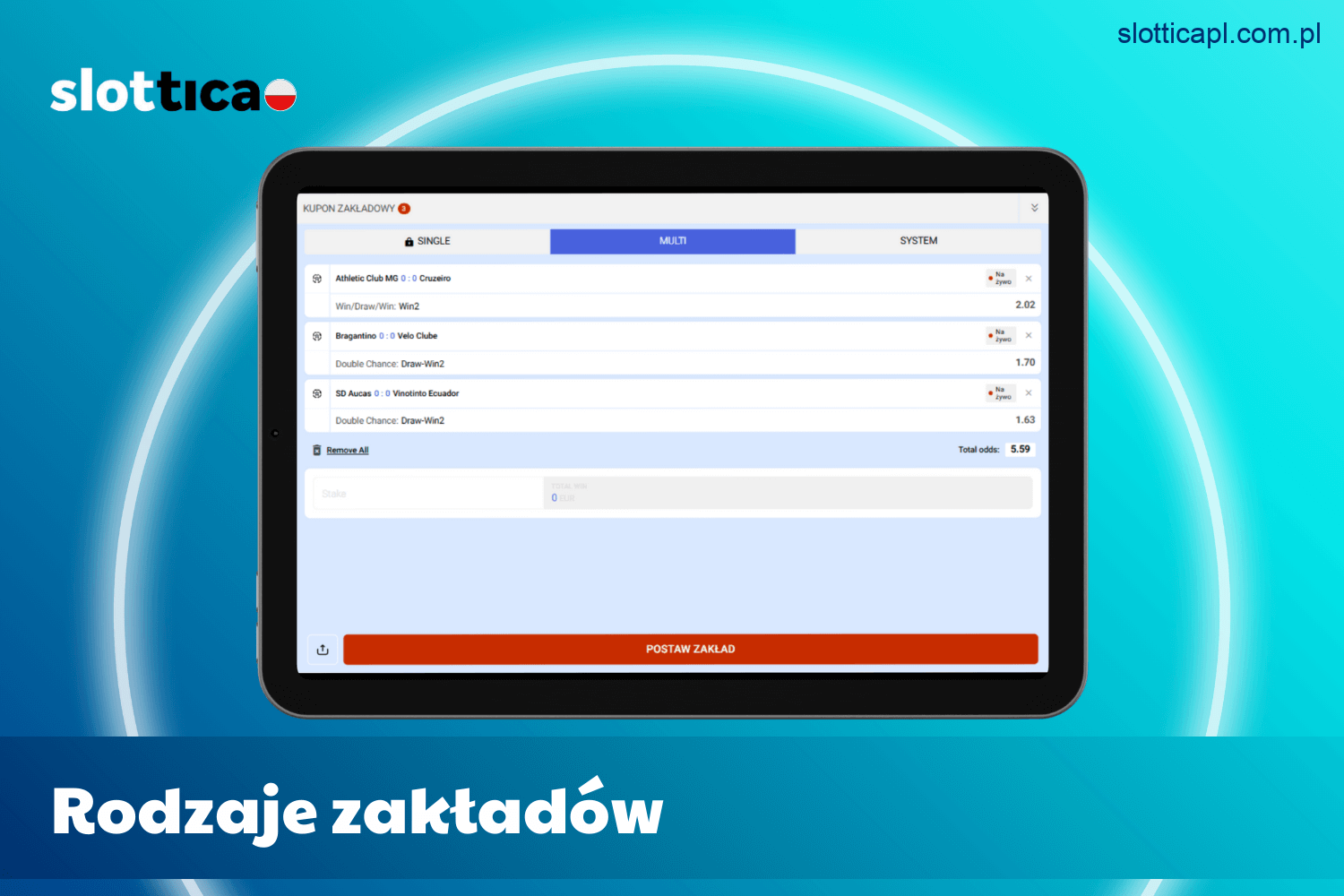 Rodzaje zakładów sportowych na platformie Slottica Polska