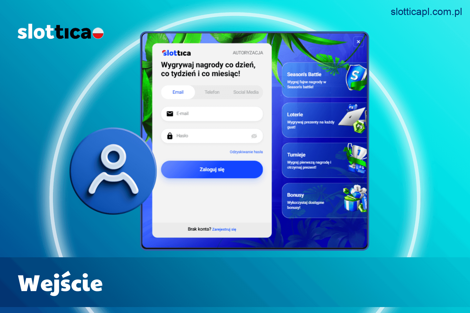 Logowanie do konta na stronie Slottica Polska