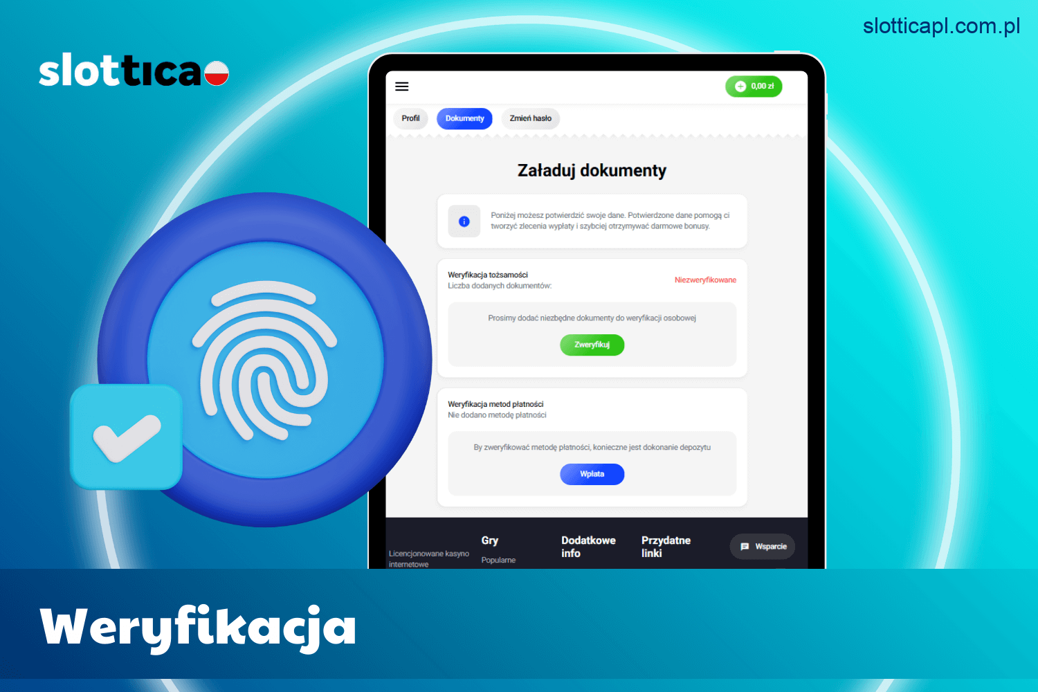 Proces weryfikacji w Slottica dla użytkowników w Polsce