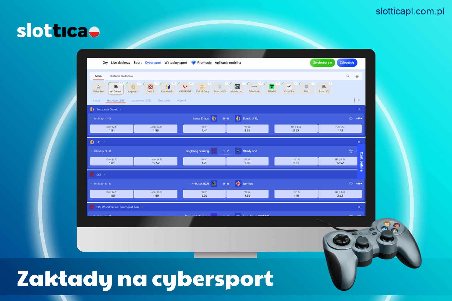 Obstawianie cybersportu w Slottica – opcja dla polskich graczy