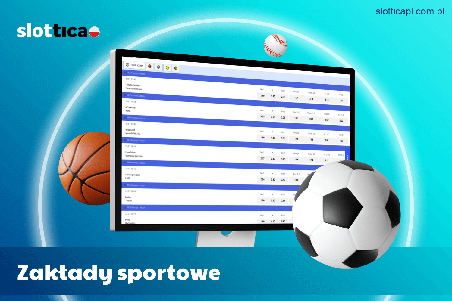 Zakłady sportowe dostępne w Slottica dla polskich graczy